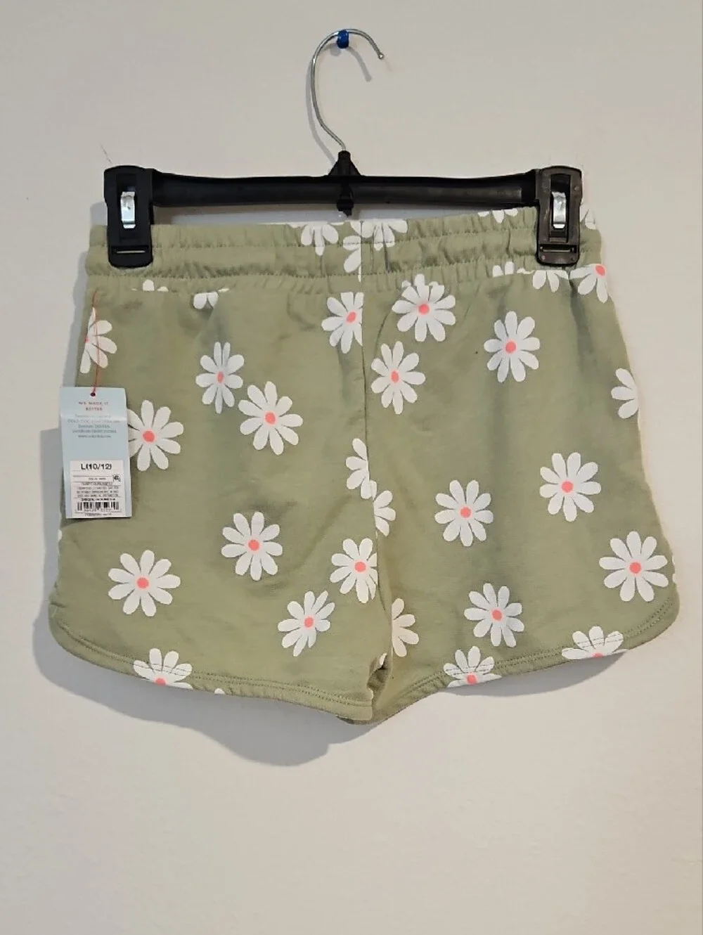 Cat & Jack Olive Daisy Print Shorts and Leopard Bike Shorts